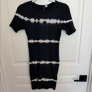 H&M Black and White Striped Mini Dress